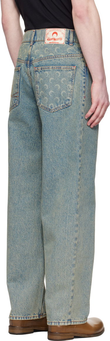 Jeans Marine Serre Marine Serre Moon Laser Baggy Jeans Blå | MPA070A CDEN0003, 2