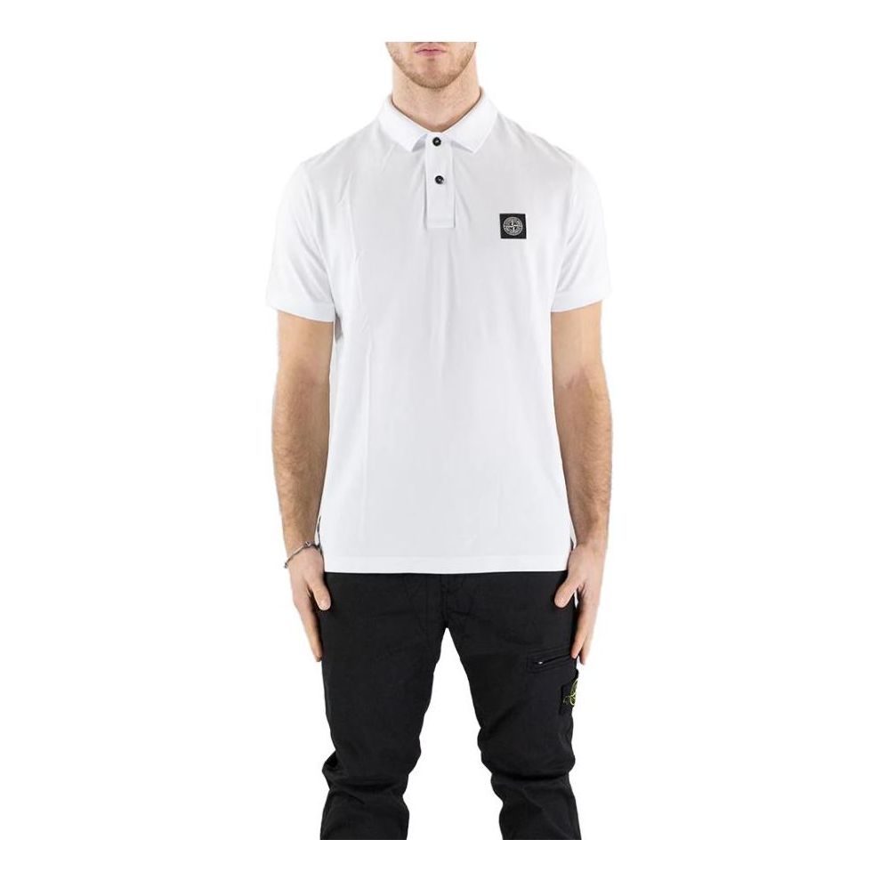 Polo skjorte Stone Island Compass-patch Short-Sleeved Polo Shirt Hvid | 10152SC17-A0001, 0