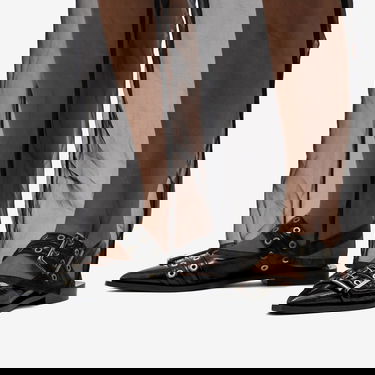Sneakers og sko GANNI Chunky Buckle Ballerina Sort | S2312-099, 6