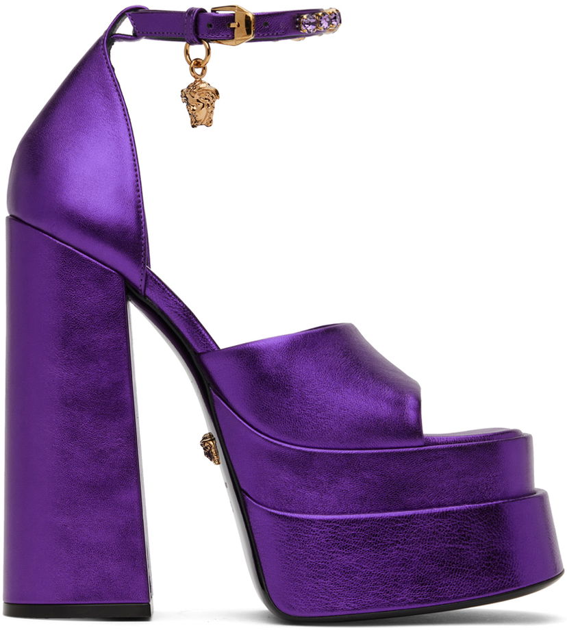 Sneakers og sko Versace Versace Medusa Aevitas Platform Sandals Lilla | 1007717_1A04280_1LD2V