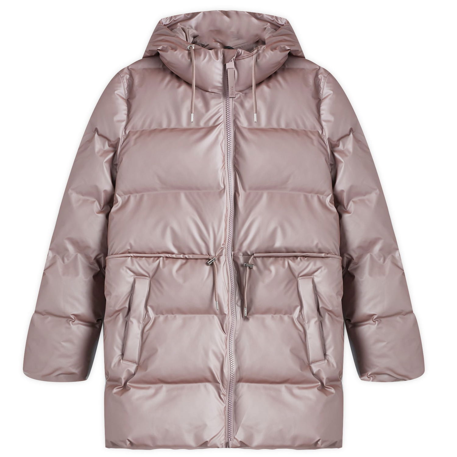 Puffer jakke Rains Women's Long String Puffer Jacket Lyserød | 15160-37, 0