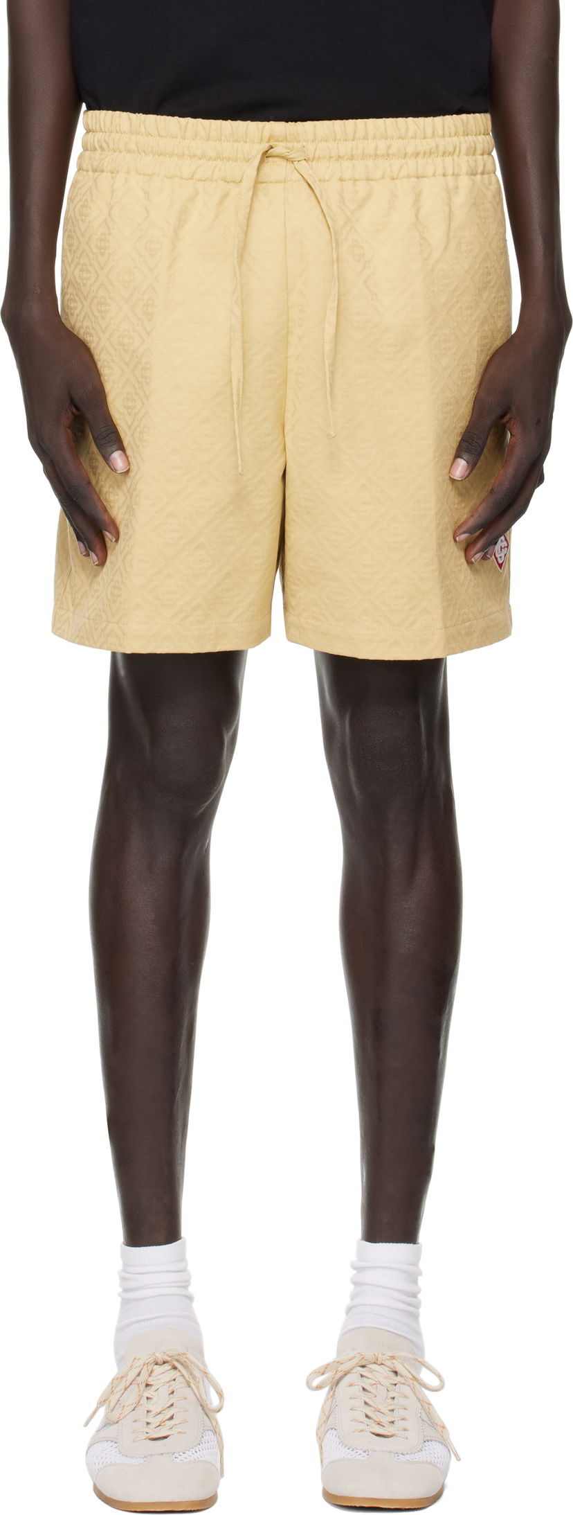 Shorts Casablanca Casablanca Monogram Jacquard Shorts Gul | MPF25-TR-287-01