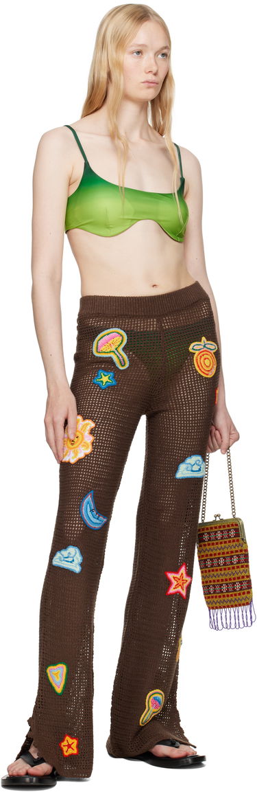 Bukser Casablanca Casablanca Crochet Motif Trousers Brun | WS25-KW-940-01, 3