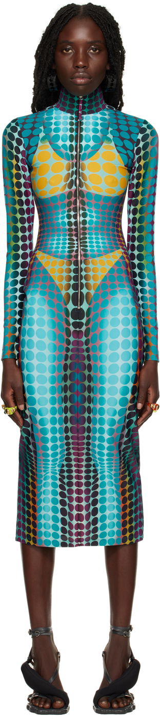 Kjole Jean Paul Gaultier Jean Paul Gaultier Dots Print Midi Dress Flerfarvet | 22/09-F-RO026-J512, 0