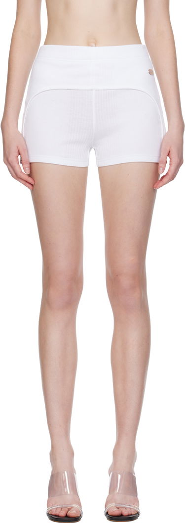 Shorts Jean Paul Gaultier 'The Garter' Ribbed Knit Mini Shorts Hvid | 25/04-W-TR038-J014-01, 0