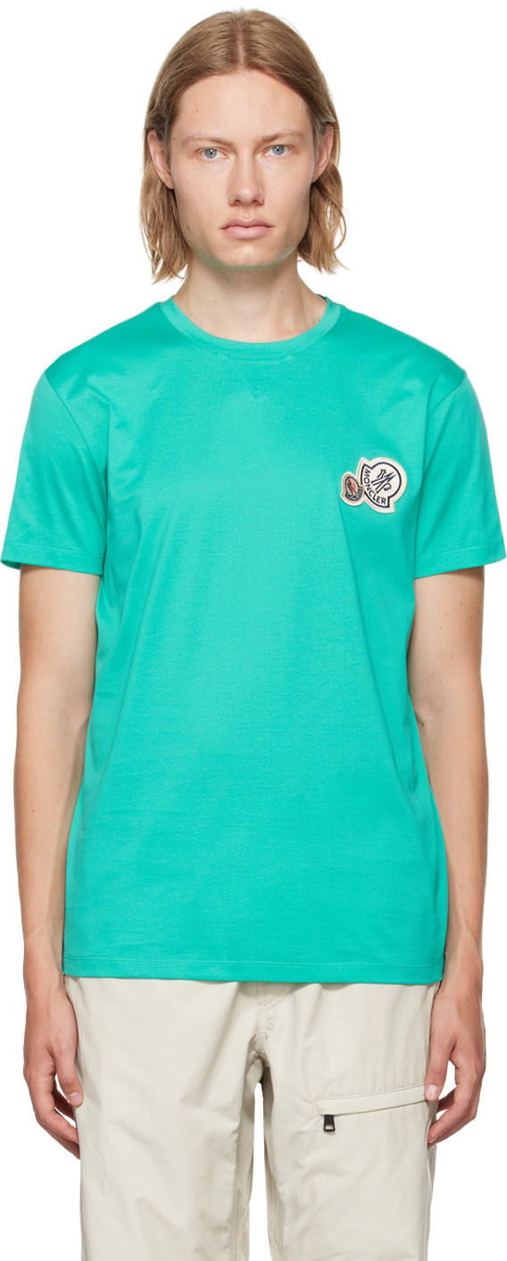 T-shirt Moncler Logo T-Shirt Grøn | H20918C000268390Y, 0
