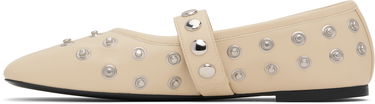 Sneakers og sko Stella McCartney Stella McCartney Ryder Popper-Studded Ballerina Flats Beige | 810473W1G90, 2