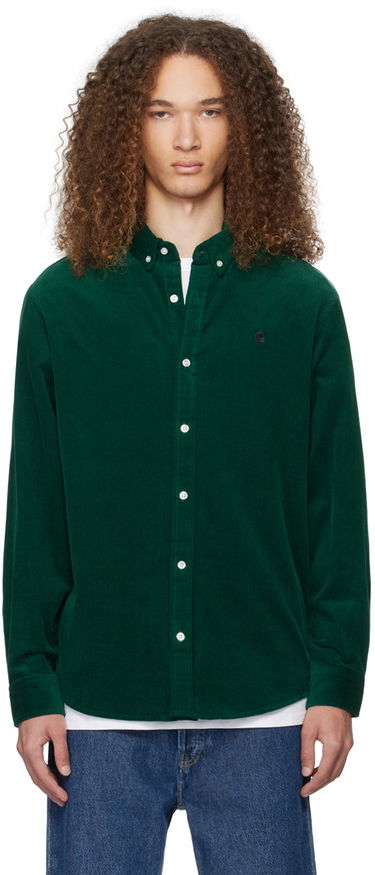 Skjorte Carhartt WIP Corduroy Button-Down Shirt Grøn | I030580, 0