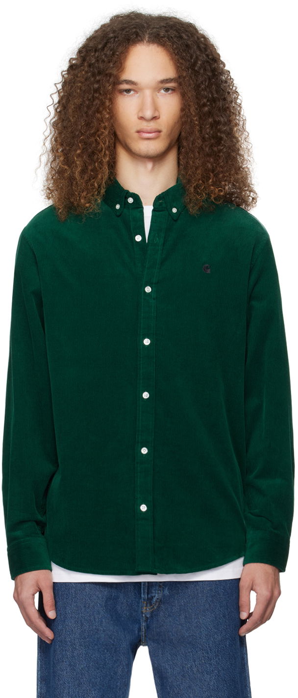 Skjorte Carhartt WIP Corduroy Button-Down Shirt Grøn | I030580
