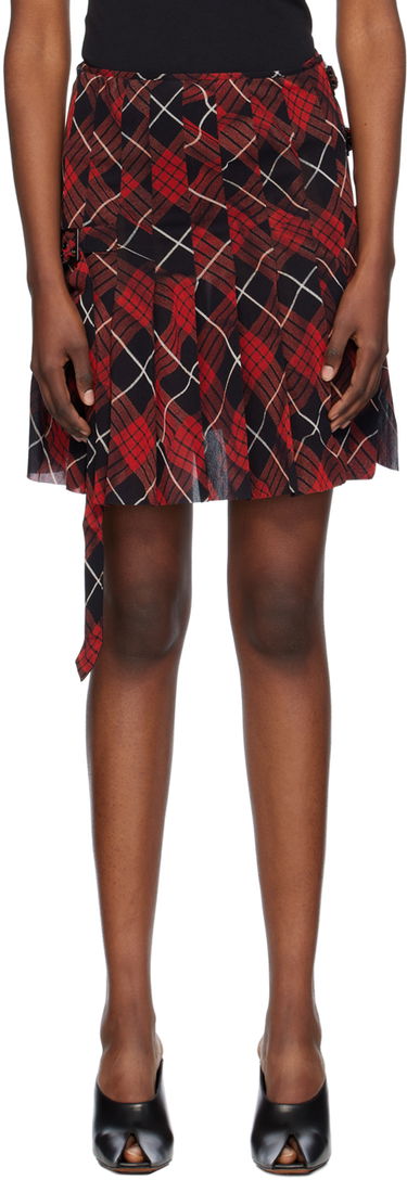 Nederdel Jean Paul Gaultier Distorted Tartan Skirt Rød | 24/31-F-JU105-T568-300001, 0