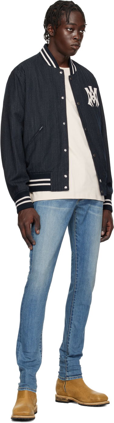 Bomberjakke AMIRI 'MA Hollywood' Pinstripe Bomber Jacket Mørkeblå | AMOUBB1024, 3