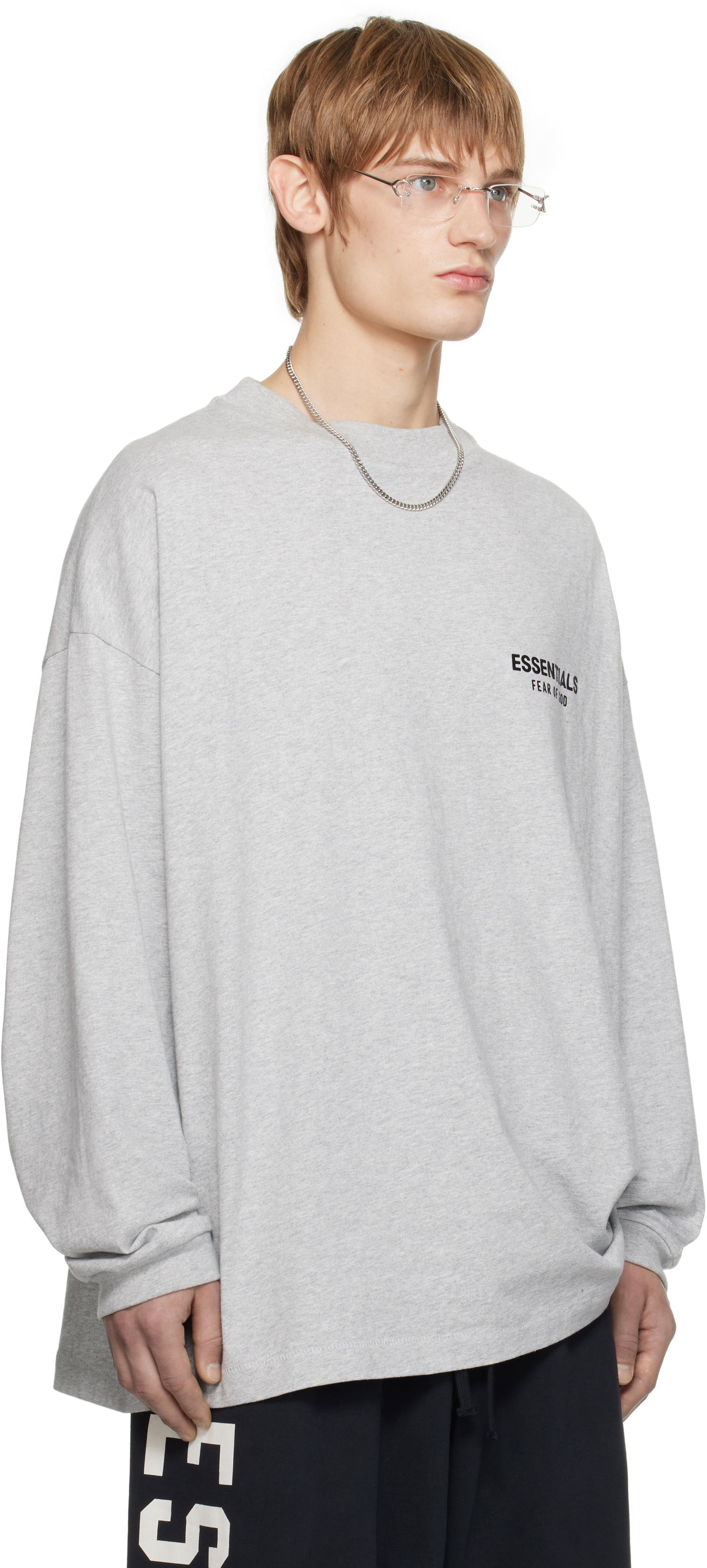 Sweater Fear of God Fear of God ESSENTIALS Jersey Long Sleeve T-Shirt Grå | 125HO244378F, 1