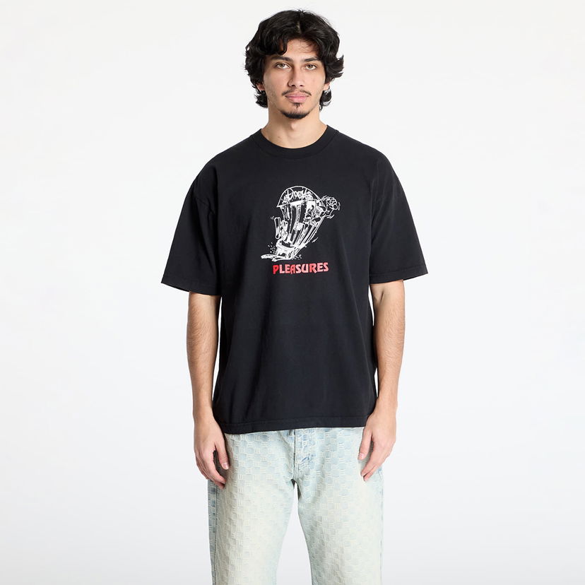 T-shirt Pleasures Pleasures 9Th Street Graphic T-Shirt Sort | P25SP067 BLACK