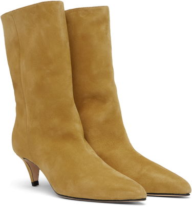 Kjole BY FAR BY FAR Lysander Suede Leather Boots Gul | MWFBO068KL007BR052PL, 3