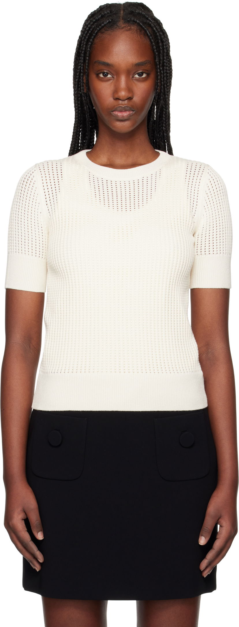 Sweater Max Mara Max Mara Ebbri Knitted Sweater Hvid | 2516361071600