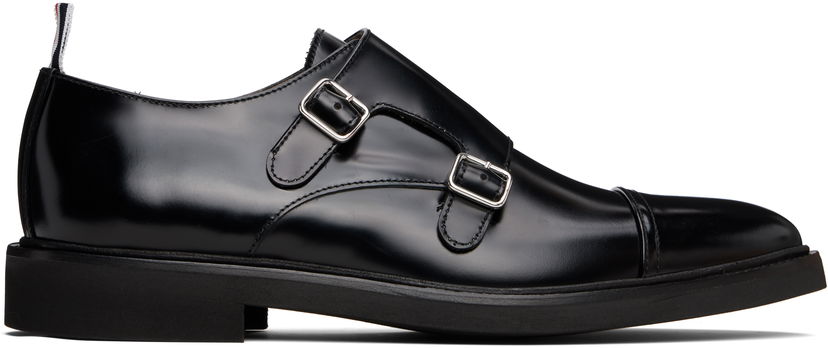 Tøj Thom Browne Thom Browne Soft Spazzolato Double Monk Strap Shoes Sort | MFG018C-L0043