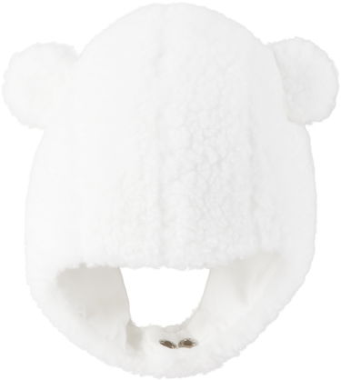 Beanie Moncler Moncler Enfant Teddy Earflap Beanie Hvid | K29513B0000189A3X, 1