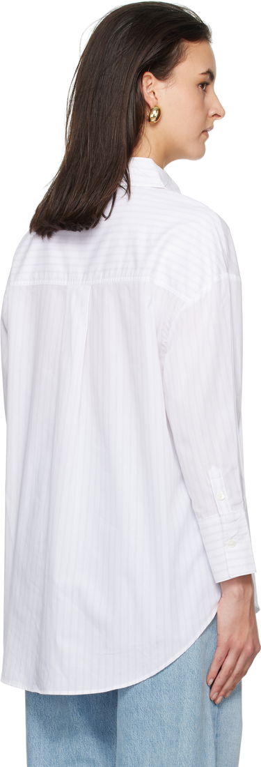Skjorte Anine Bing Striped Oversized Cotton Shirt Hvid | A-07-10543-MTL31, 2