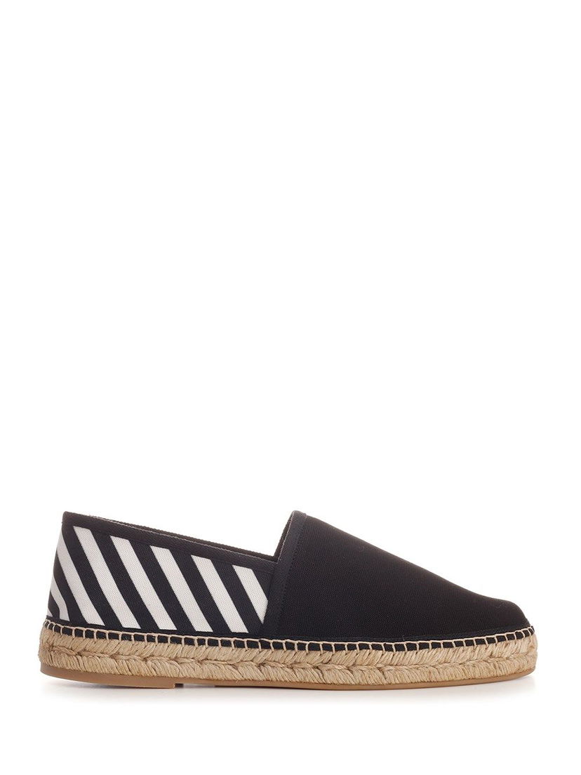 Sneakers og sko Off-White Diagonal Striped Canvas Espadrilles Sort | OMIB002S21FAB0011001