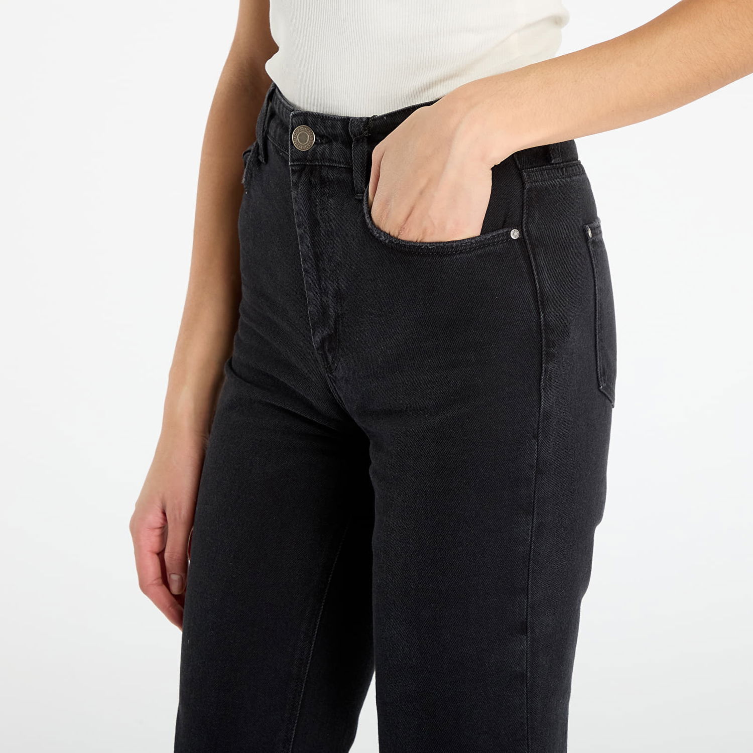 Bukser GUESS 80S High-Waisted Straight-Leg Pants 31 Sort | W5BA33D0981-WNTK, 1