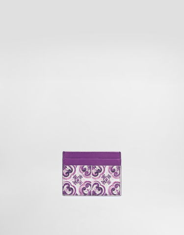 Tegnebog Dolce & Gabbana Dolce & Gabbana Calfskin Card Holder with Majolica Print Lilla | BI0330AO026I03TN, 2