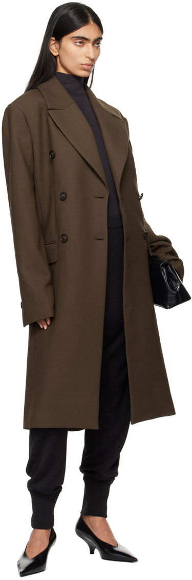Skuldertaske TOTEME TOTEME Midi Double Breasted Coat Sort | 244-WRO0147-FB0061, 3