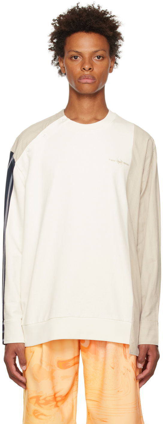 Sweatshirt Feng Chen Wang Feng Chen Wang Paneled Sweatshirt Hvid | FMF14SS03