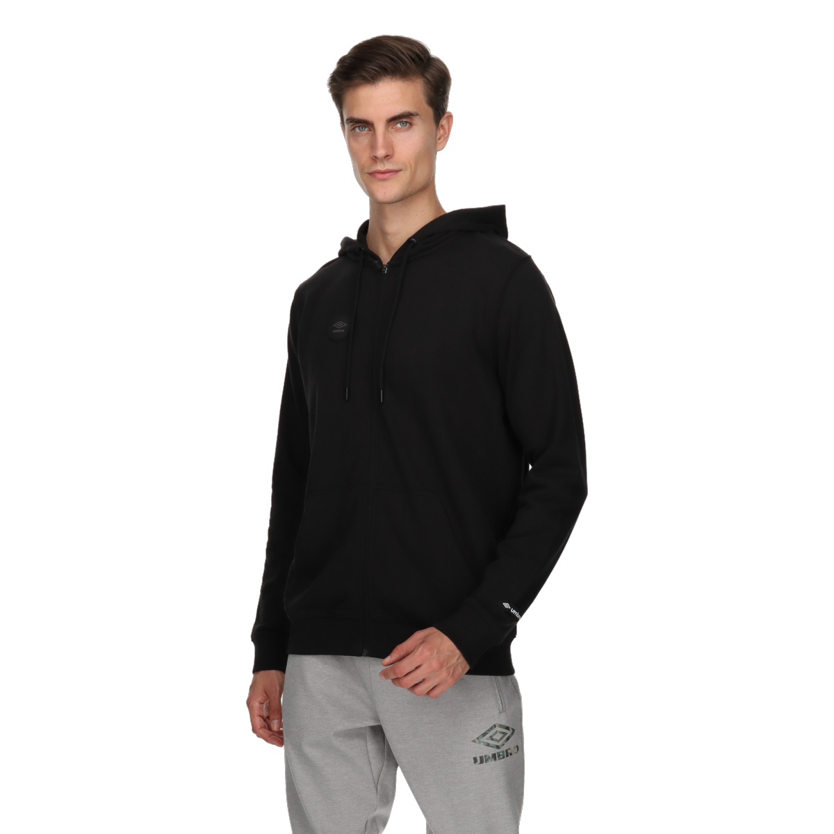 Sweatshirt Umbro BASIC LOGO FULL ZIP HOODIE Sort | UMA231M602-01, 0
