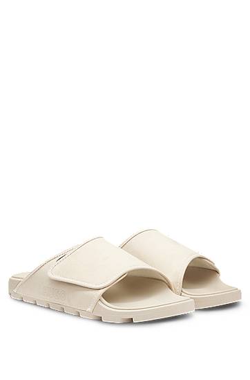 Tilbehør BOSS Faux-Suede Slides Hvid | 50548704