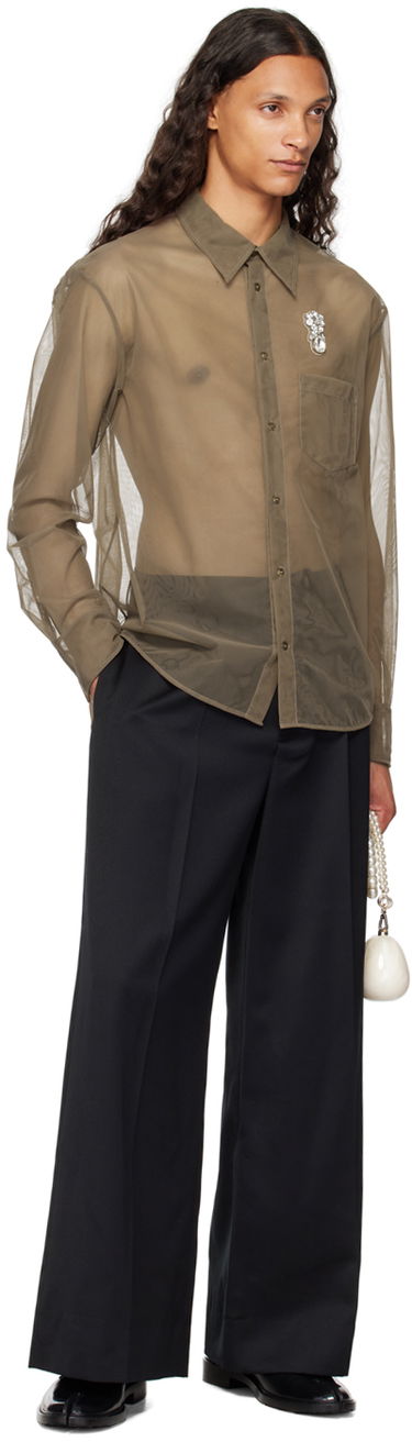 Skjorte Simone Rocha Simone Rocha Sheer Embellished Shirt Grøn | 5289TB 0069, 3