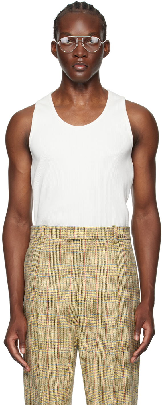 Tanktop Bottega Veneta Rib Tank Top Hvid | 799593 V3Z60 9071