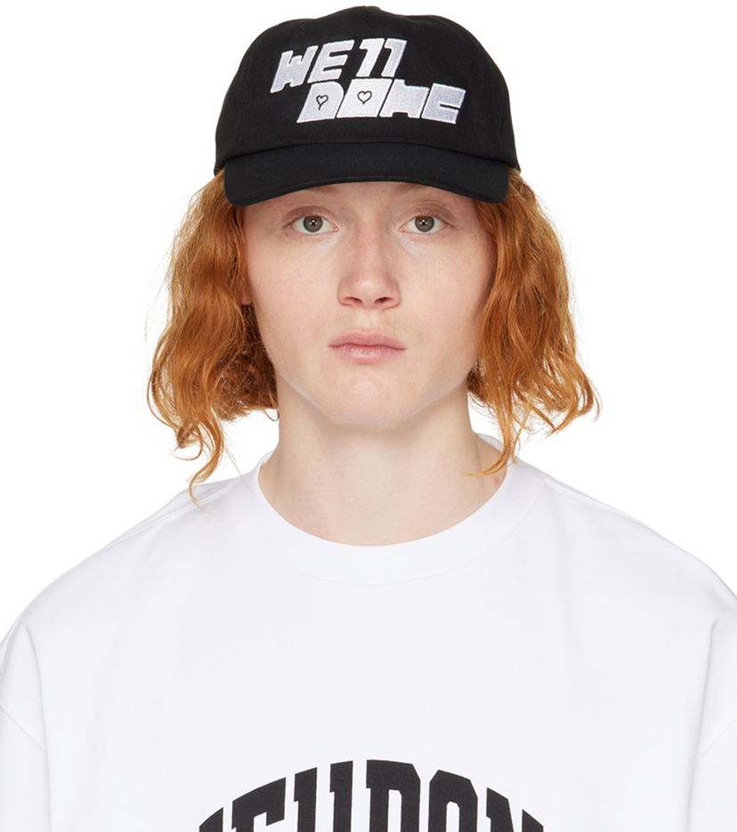 Kasket We11done We11done Square Logo Washed Cap Sort | WD-AH3-22-416-U-BK