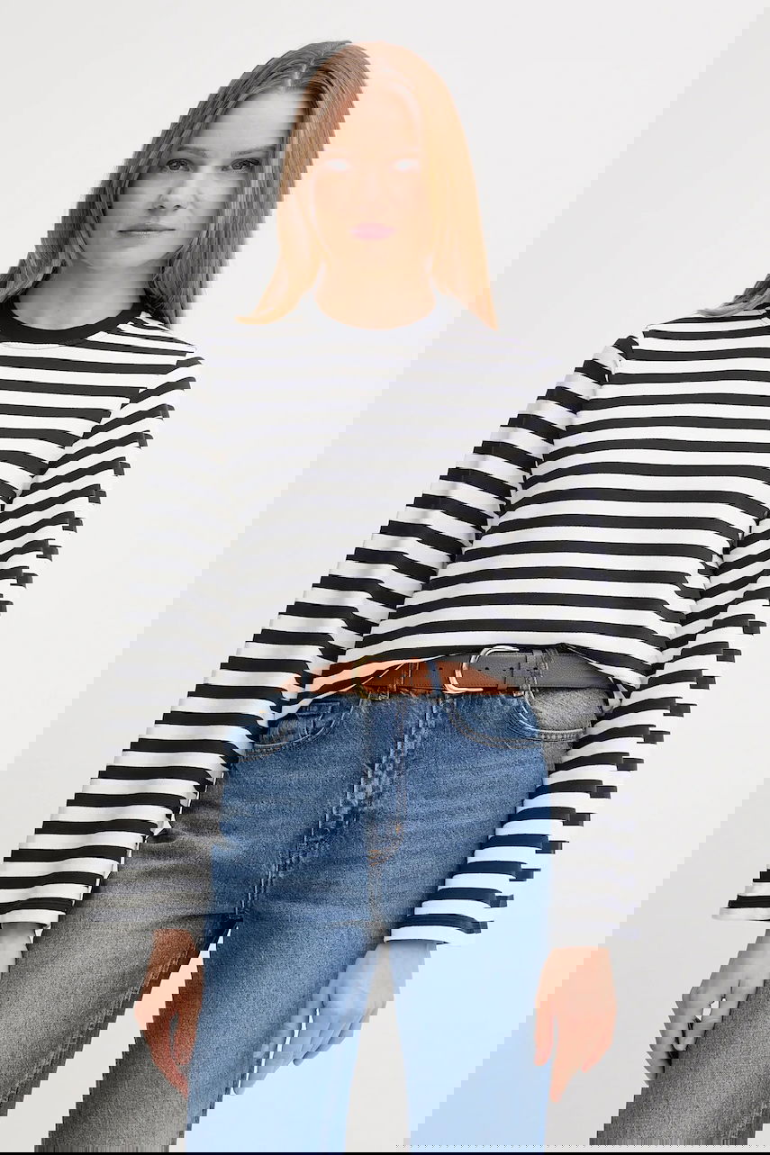T-shirt Barbour Barbour ROBYN Striped Long Sleeve T-Shirt Flerfarvet | LOL0642, 0