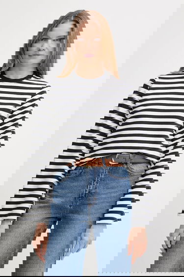 T-shirt Barbour Barbour ROBYN Striped Long Sleeve T-Shirt Flerfarvet | LOL0642, 0