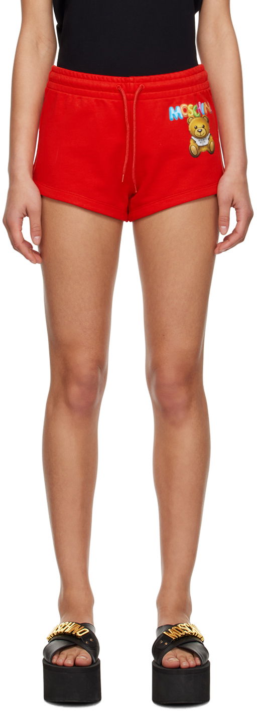 Shorts Moschino Teddy Bear Print Sweatshorts Rød | 0328 0428, 0