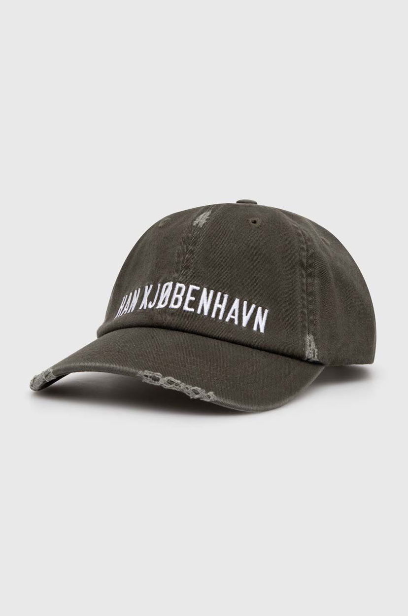 Kasket Han Kjøbenhavn Signature Distressed Cap Grøn | A.132999