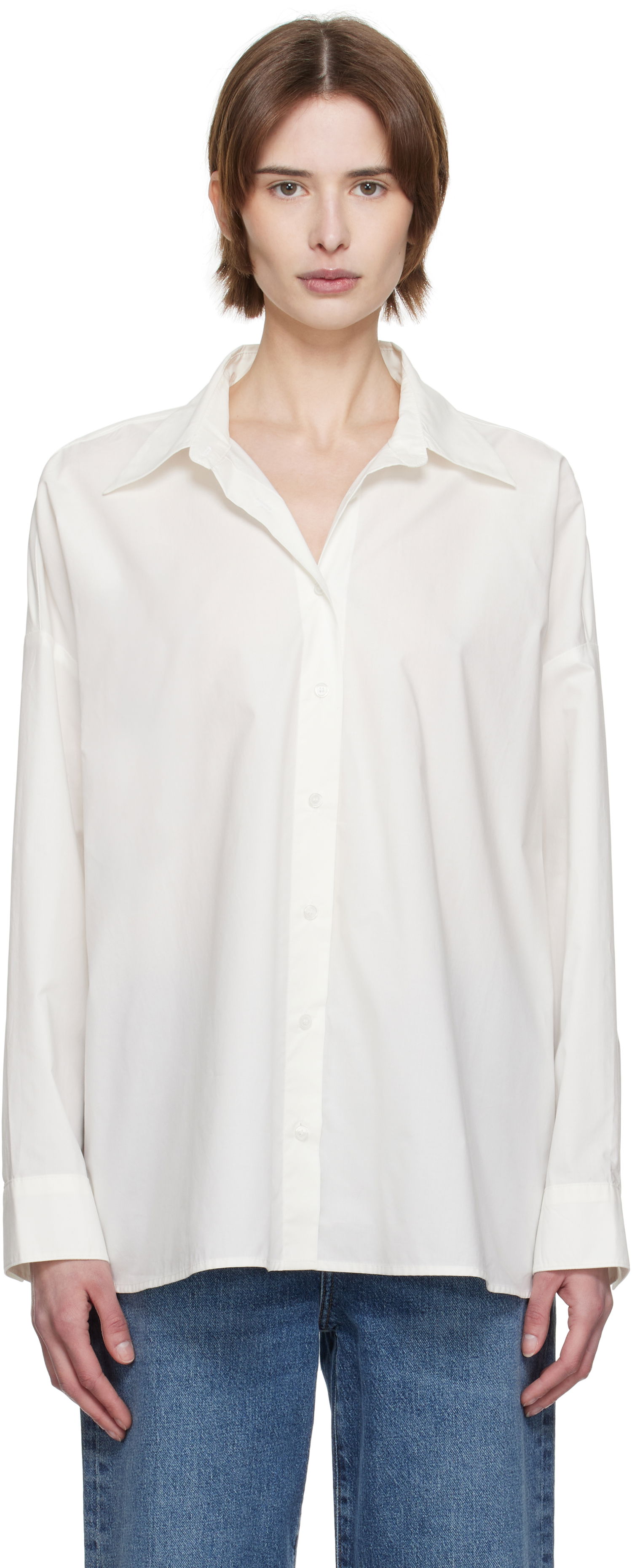 Skjorte AGOLDE AGOLDE Roux Relaxed-Fit Shirt Hvid | A7354-1769, 0