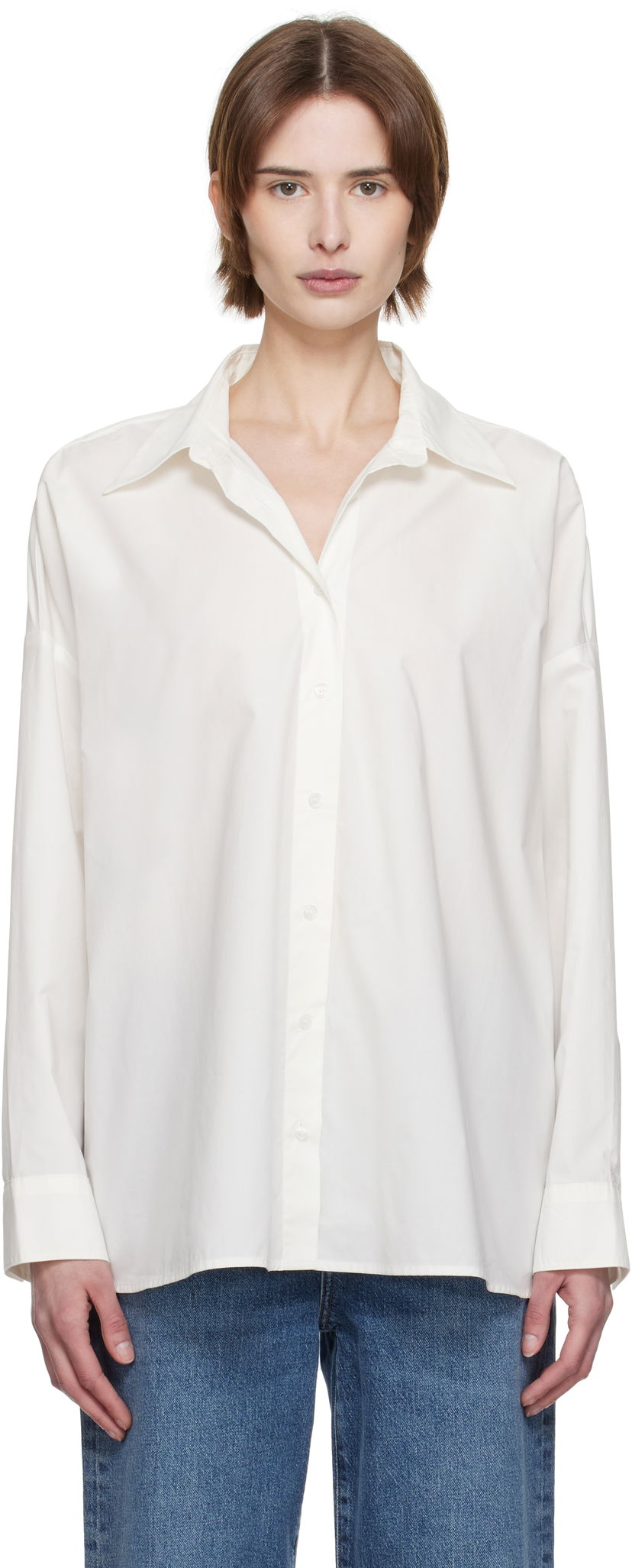 Skjorte AGOLDE AGOLDE Roux Relaxed-Fit Shirt Hvid | A7354-1769