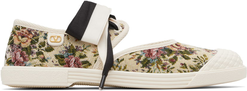 Sneakers og sko Valentino Valentino Garavani Bow Floral Jacquard Flerfarvet | 7W2S0LH9XAA