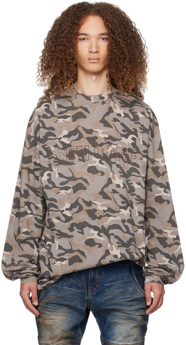 Sweater We11done We11done Camo Long Sleeve T-Shirt Grå | WD-TT0-24-792-U-GY, 0