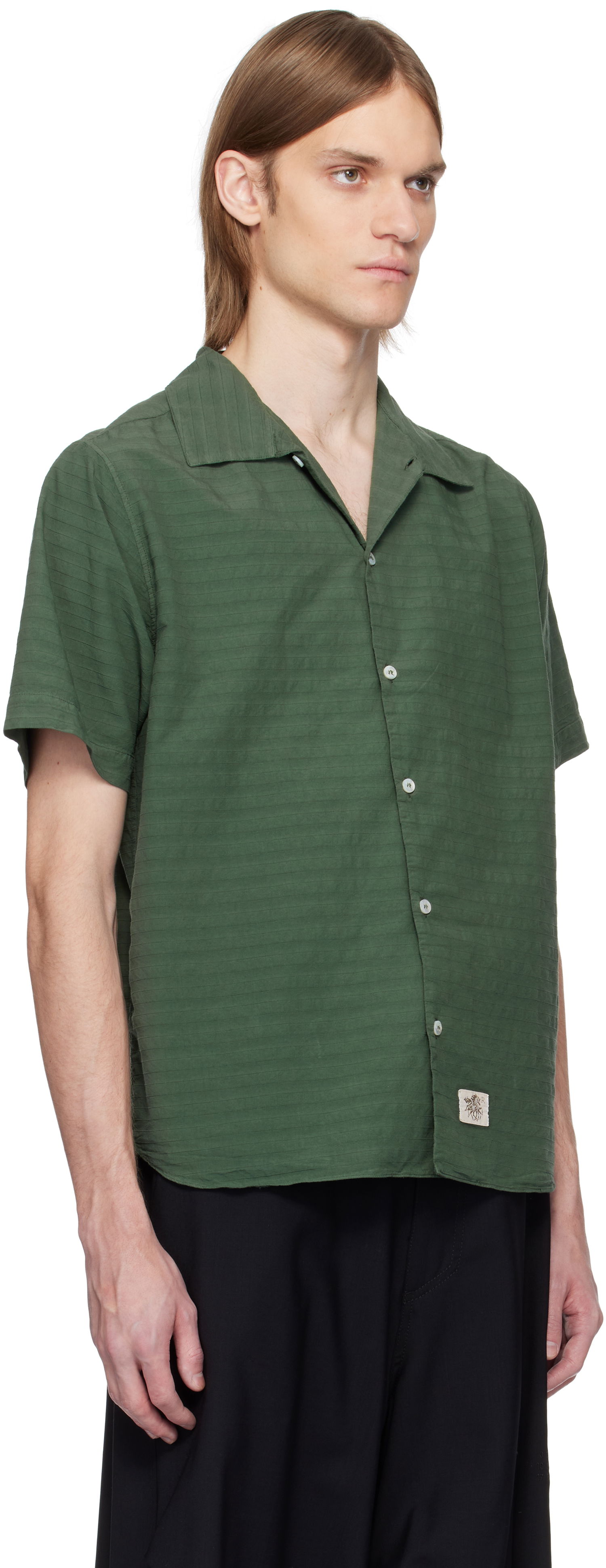 Skjorte Ranra RANRA Sun Stripy Cotton Shirt Grøn | AMSS25SS01594, 1