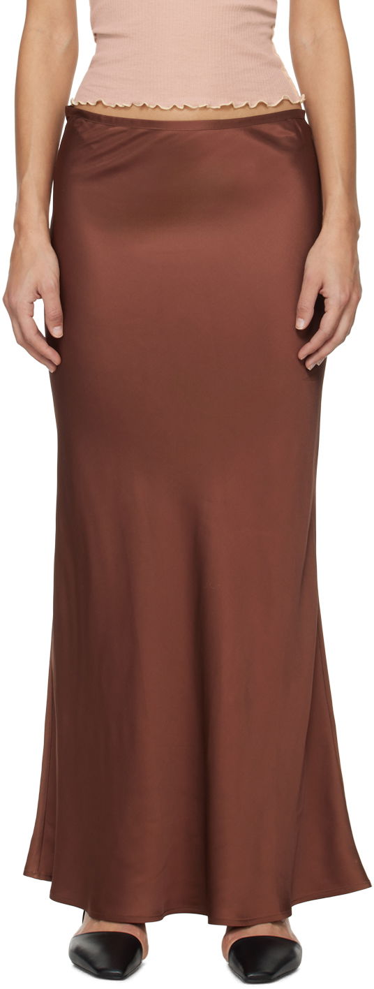 Nederdel Baserange Maxi Skirt Brun | SKDYF-VI-SP24