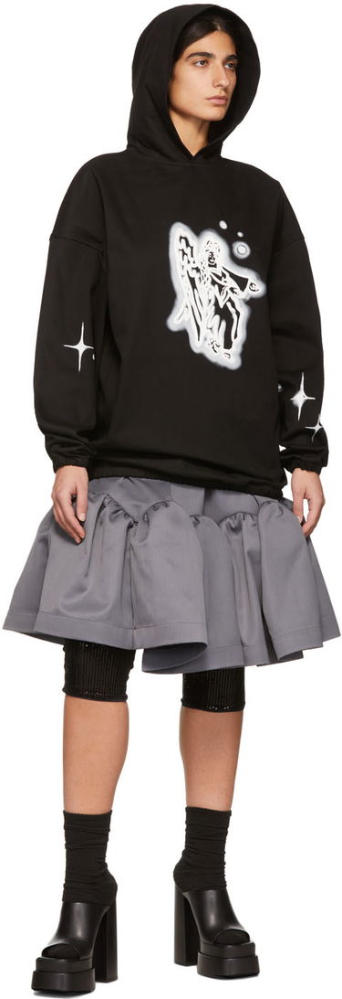Sweatshirt We11done We11done Cotton Angel Graphic Hoodie Sort | WD-BL1-22-130-U-BK, 3