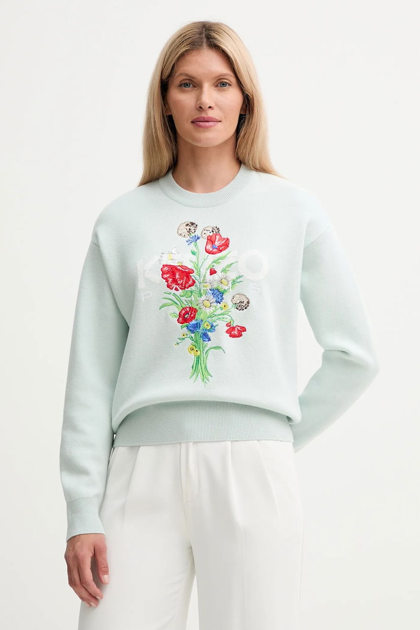 Sweater KENZO Kenzo Women's Floral Sweater Grøn | FF62PU7303BG