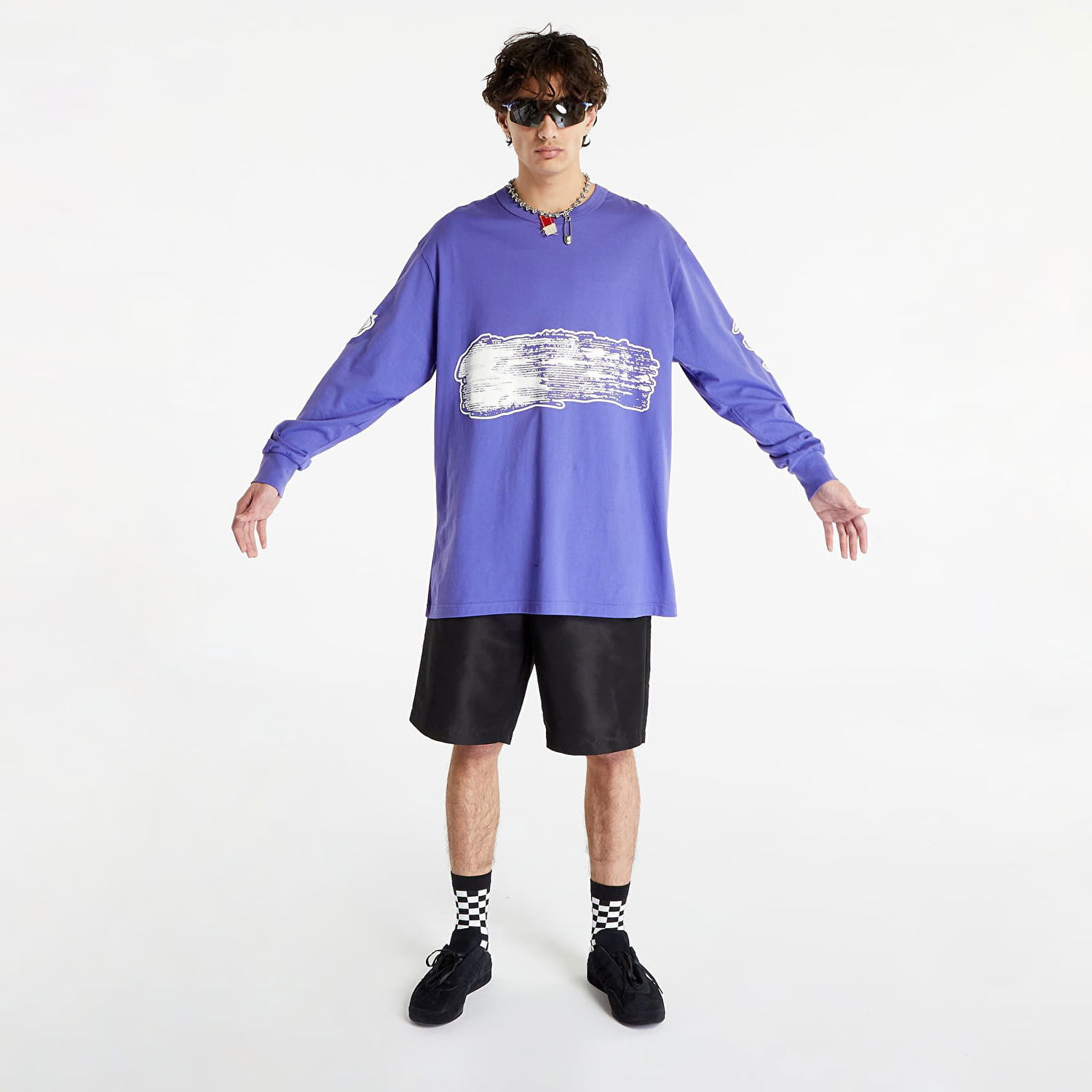 T-shirt Y-3 Graphic Logo Long Sleeve Tee Lilla | IA3113, 0