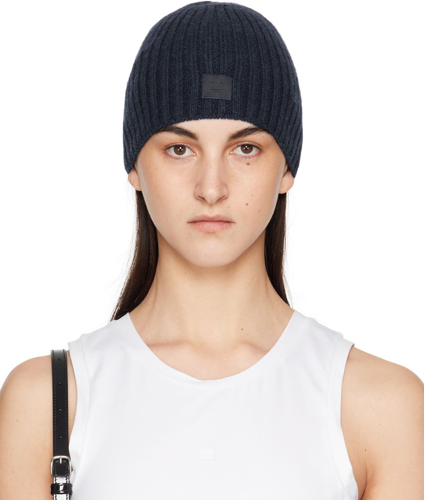 Beanie Acne Studios Acne Studios Knitted Beanie Mørkeblå | C40387-