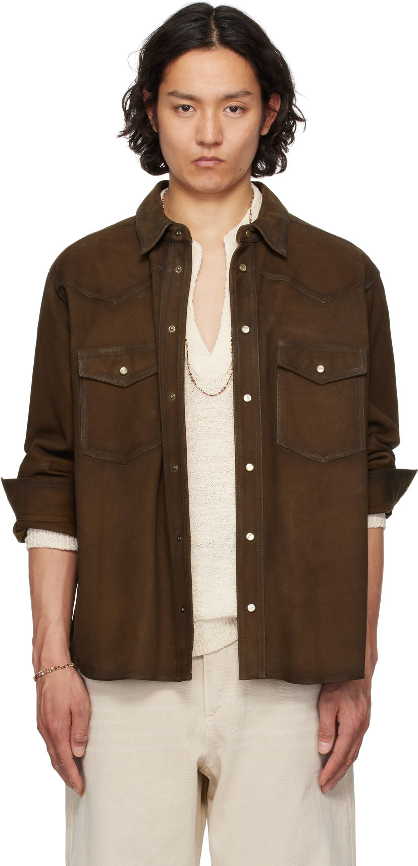 Skjorte ISABEL MARANT Isabel Marant Adrian Suede Shirt Brun | CH0241HA-C2B01H