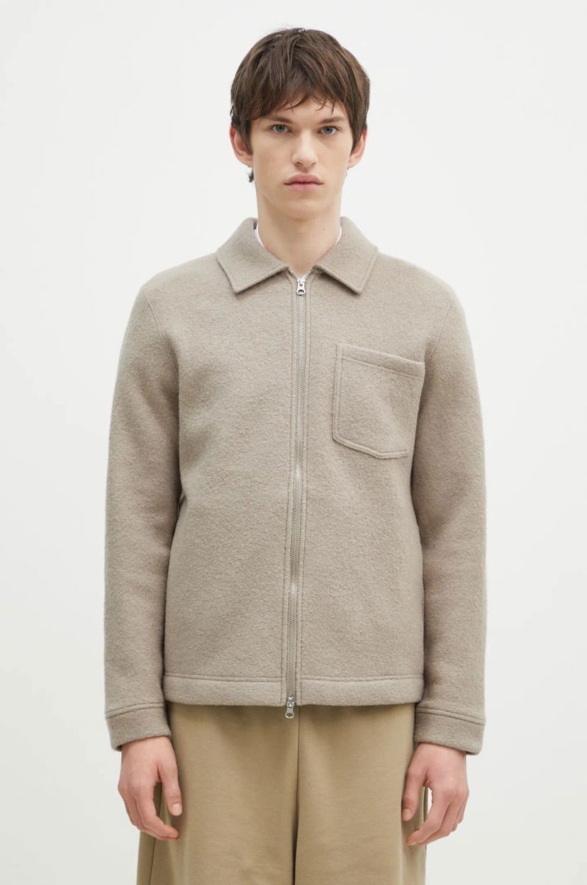 Jakke Samsoe Samsoe Wool Shirt Jacket Beige | M22400082