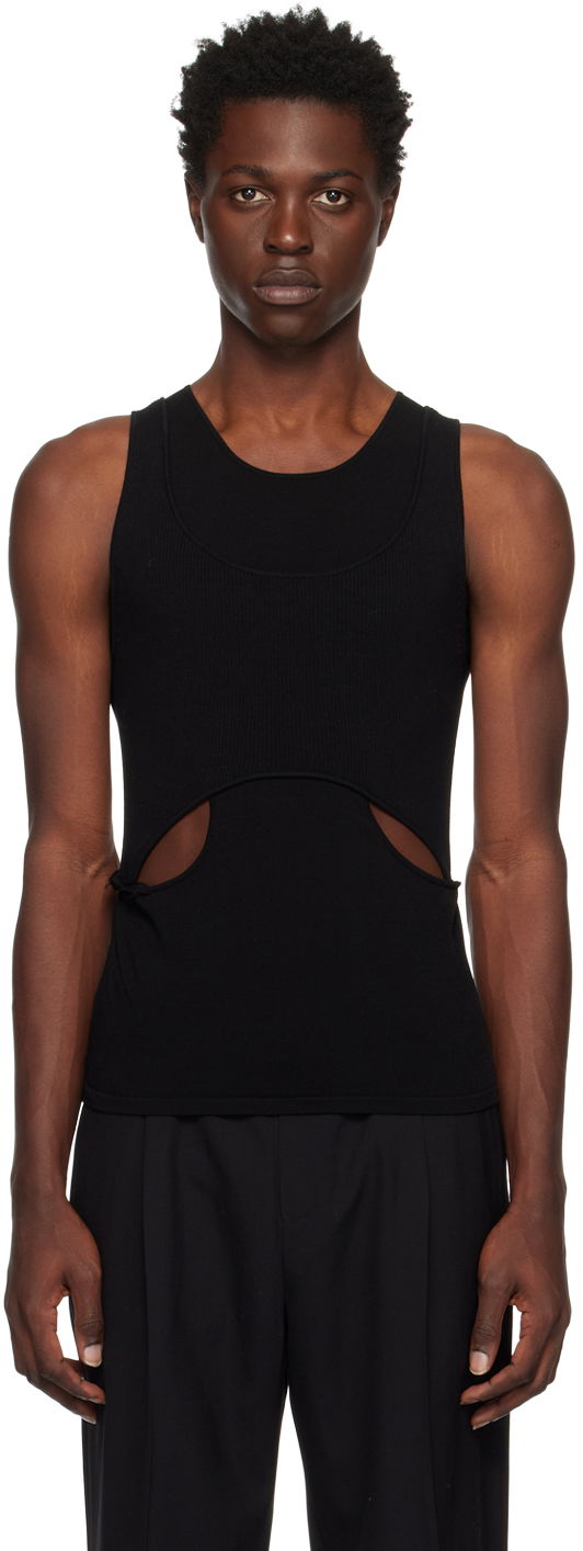 Tanktop Dion Lee Interlink Cutout Tank Top Sort | C7155R23