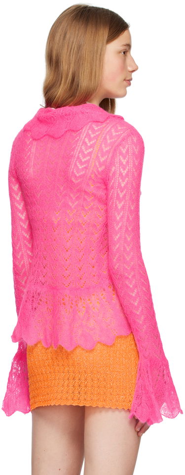 Sweater ERL Pink Ruffled Cardigan Lyserød | ERL06N103, 2